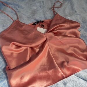 Zara pink silk top